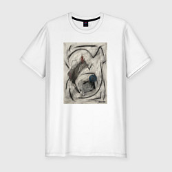 Футболка slim-fit Абстрактная картина Forms, цвет: белый