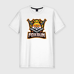 Футболка slim-fit Fox gun, цвет: белый