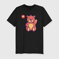 Футболка slim-fit Lovely bear, цвет: черный