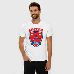 Футболка slim-fit Sport soccer club, цвет: белый — фото 2