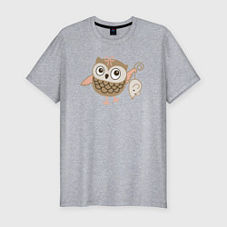Футболка slim-fit Сова и мышка, цвет: меланж