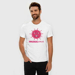 Футболка slim-fit Pink coronavirus, цвет: белый — фото 2