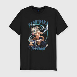 Футболка slim-fit Клинок рассекающий демонов Hashibira Inosuke, цвет: черный