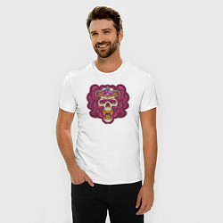 Футболка slim-fit Brain skull, цвет: белый — фото 2