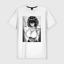 Футболка slim-fit Фубуки в двери - One punch man, цвет: белый