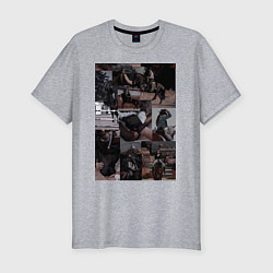 Футболка slim-fit Конный спорт коллаж, цвет: меланж