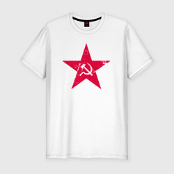 Футболка slim-fit Звезда - СССР, цвет: белый