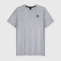 Футболка slim-fit Сокрушу пред ним врагов его Ника 2 черная на узорн, цвет: меланж