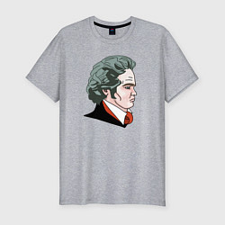 Футболка slim-fit Бетховен yes chad, цвет: меланж