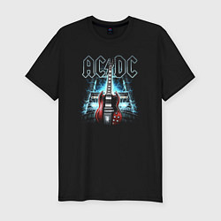 Мужская slim-футболка AC DC Guitar