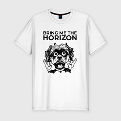 Футболка slim-fit Bring Me the Horizon - rock dog, цвет: белый