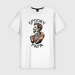 Футболка slim-fit Spooky papa, цвет: белый