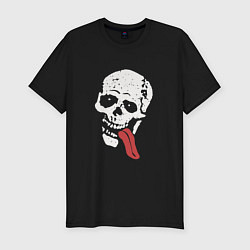 Футболка slim-fit Jesse pinkman skeleton tong skull, цвет: черный