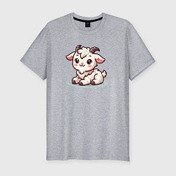 Футболка slim-fit Милый козлик, цвет: меланж