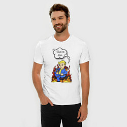 Футболка slim-fit Vault boy in the fire, цвет: белый — фото 2