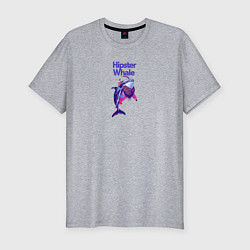 Футболка slim-fit Hipster whale, цвет: меланж