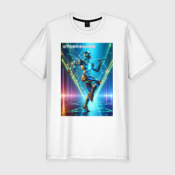 Футболка slim-fit Cool cyber dancer - neon glow, цвет: белый