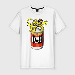 Футболка slim-fit Homer in beer, цвет: белый