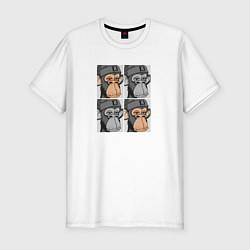 Футболка slim-fit Four monkeys, цвет: белый