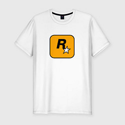 Мужская slim-футболка Rockstar logo