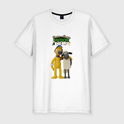 Футболка slim-fit Барашек Шон с битцером, цвет: белый