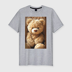Футболка slim-fit Игрушечный большой медвежонок, цвет: меланж