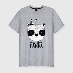 Футболка slim-fit Wild panda, цвет: меланж