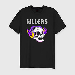 Футболка slim-fit The Killers - неоновый череп, цвет: черный