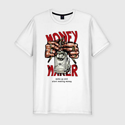 Футболка slim-fit Money maker hands, цвет: белый