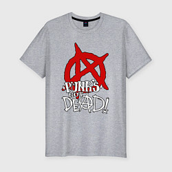 Футболка slim-fit Punks not dead title, цвет: меланж