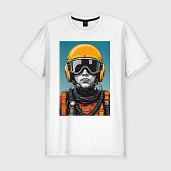 Мужская slim-футболка Кибер пилот
