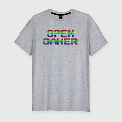 Футболка slim-fit Open gamer logo, цвет: меланж
