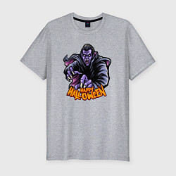 Футболка slim-fit Хэллоуин вампир, цвет: меланж