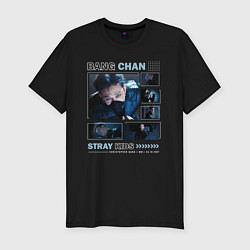 Футболка slim-fit Bang chan stray kids teaser, цвет: черный