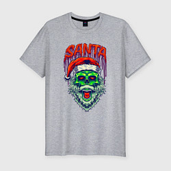 Футболка slim-fit Dead zombie Santa, цвет: меланж