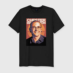 Футболка slim-fit Chester из Linkin park, цвет: черный