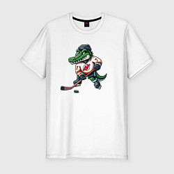 Футболка slim-fit Crocodile is the forward of the New Jersey devils, цвет: белый