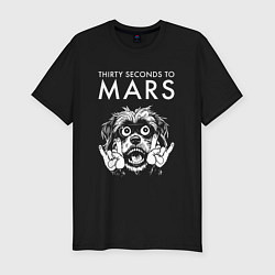 Футболка slim-fit Thirty Seconds to Mars rock dog, цвет: черный