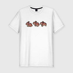 Футболка slim-fit Пиксельный кролик, цвет: белый
