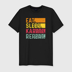 Футболка slim-fit Сон еда карате, цвет: черный