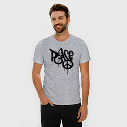 Футболка slim-fit Graffiti peace, цвет: меланж — фото 2