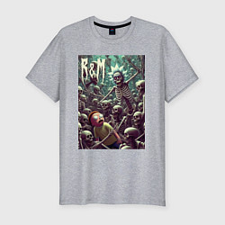 Футболка slim-fit Морти попал в ад - нейроарт, цвет: меланж