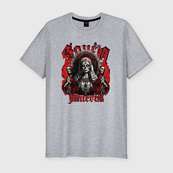Футболка slim-fit Санта Муэрто с скелетами, цвет: меланж