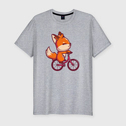 Футболка slim-fit Лисичка на велике, цвет: меланж