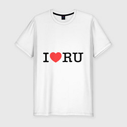 Футболка slim-fit I love RU (horizontal), цвет: белый