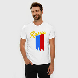 Футболка slim-fit Russia: tricolor, цвет: белый — фото 2