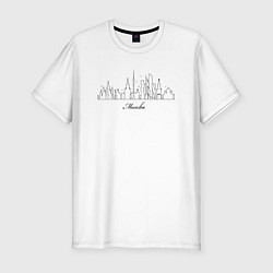Футболка slim-fit Черно-белый город Москва, цвет: белый