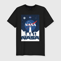 Футболка slim-fit NASA открытия, цвет: черный