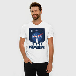 Футболка slim-fit NASA открытия, цвет: белый — фото 2