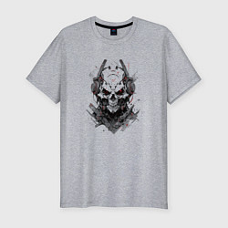Футболка slim-fit Кибернетический череп, цвет: меланж